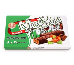 AMBROSIAS WAFER AVELLANA PACK 4 X ME&YOU 38 GRS.