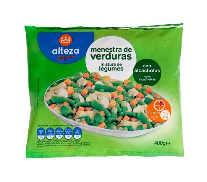 Comprar Menestra verduras congelada alteza 400 g en Cáceres