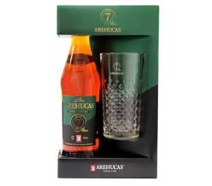 RON DORADO 7 AÑOS AREHUCAS 70 CL.+1 VASO GRATIS