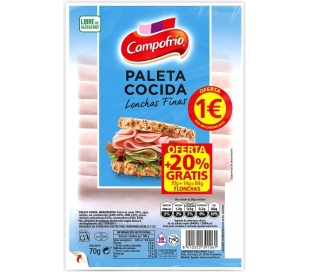 PALETA CERDO LONCHAS FINAS CAMPOFRIO 70 GR+14 GR.GRATIS