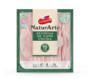 PECHUGA PAVO COCIDA NATURARTE 90 GR.LONCHAS