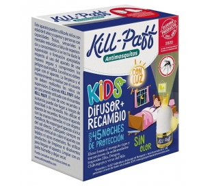 ANTIMOSQUITOS KIDS,DIFUSOR+RECAMBIO KILL-PAFF 1 UN.