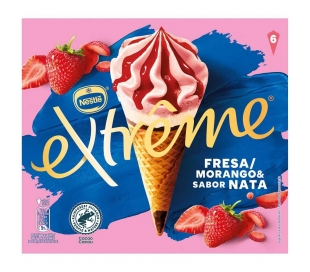 HELADO EXTREME FRESA SABOR NATA NESTLÉ PACK 6X120 ML.