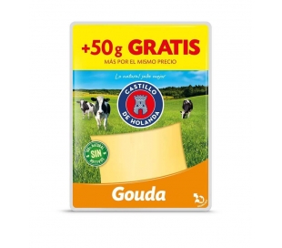 QUESO GOUDA LONCHAS CASTILLO 150 GR+50 GR.GRATIS