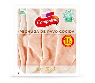 PECHUGA PAVO COCIDA CAMPOFRIO 100 GR.LONCHAS