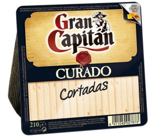 QUESO CURADO, CORTADAS GRAN CAPITAN 210 GRS.