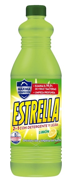 Lejía Estrella, con detergente original o Limón de 1430ml por solo
