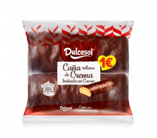 BOLLERIA CAÑA CACAO RELLENA CREMA DULCESOL 160 GR.